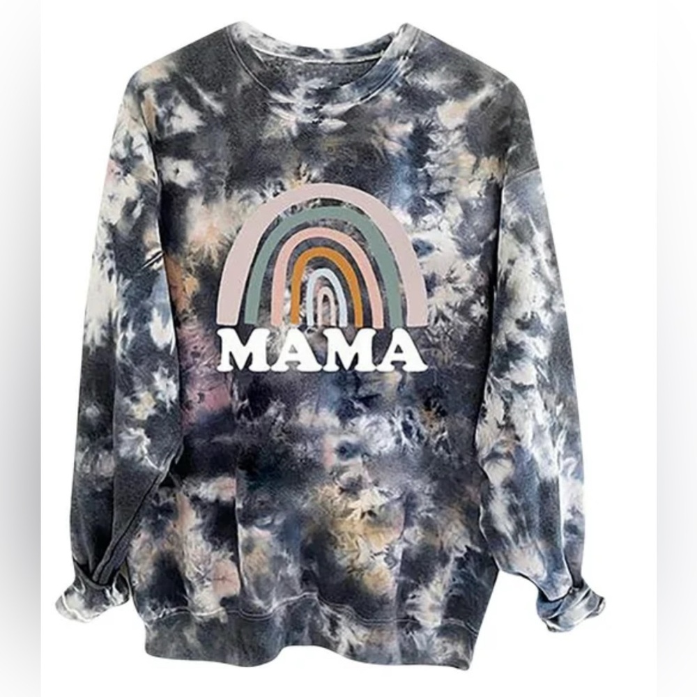 Mama Tye Dye Light Pullover Sweater Medium